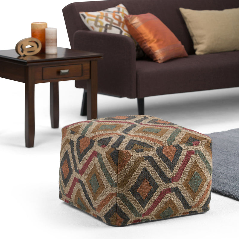 Johanna - Handcrafted Square Pouf - R&R Furniture Gallery (Fountain Valley, CA)