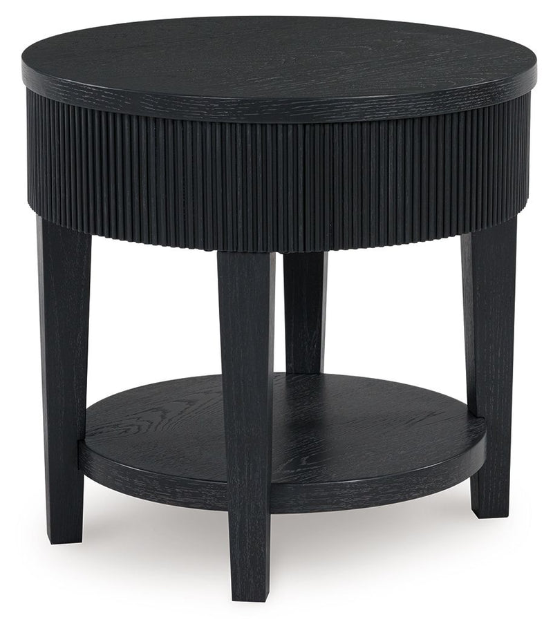 Marstream - Round End Table - Black - R&R Furniture Gallery (Fountain Valley, CA)