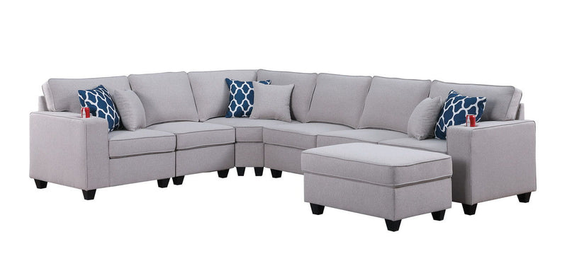 Cooper - Sectional Sofa With Ottomans And Cupholder - R&R Furniture Gallery (Fountain Valley, CA)