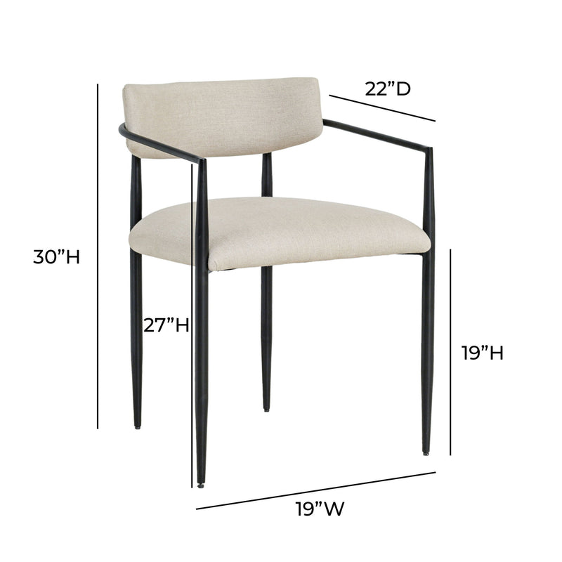 Forte - Linen Forged Iron Dining Chair - Cream - R&R Furniture Gallery (Fountain Valley, CA)