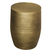 Johnsen Morse Pattern Accent Table by Simpli-Home in antique brass with a detailed Morse pattern design.