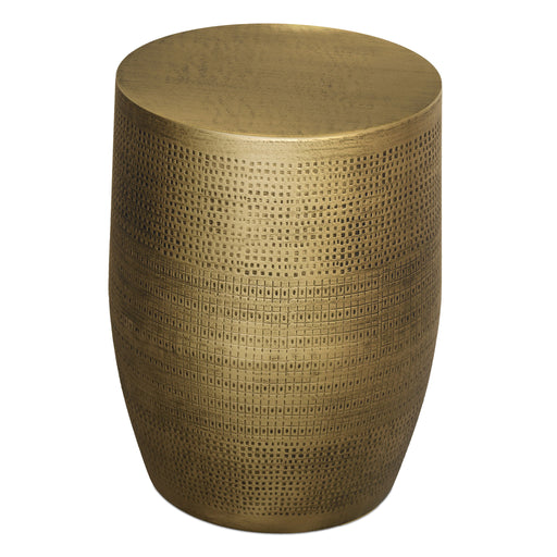 Johnsen Morse Pattern Accent Table by Simpli-Home in antique brass with a detailed Morse pattern design.