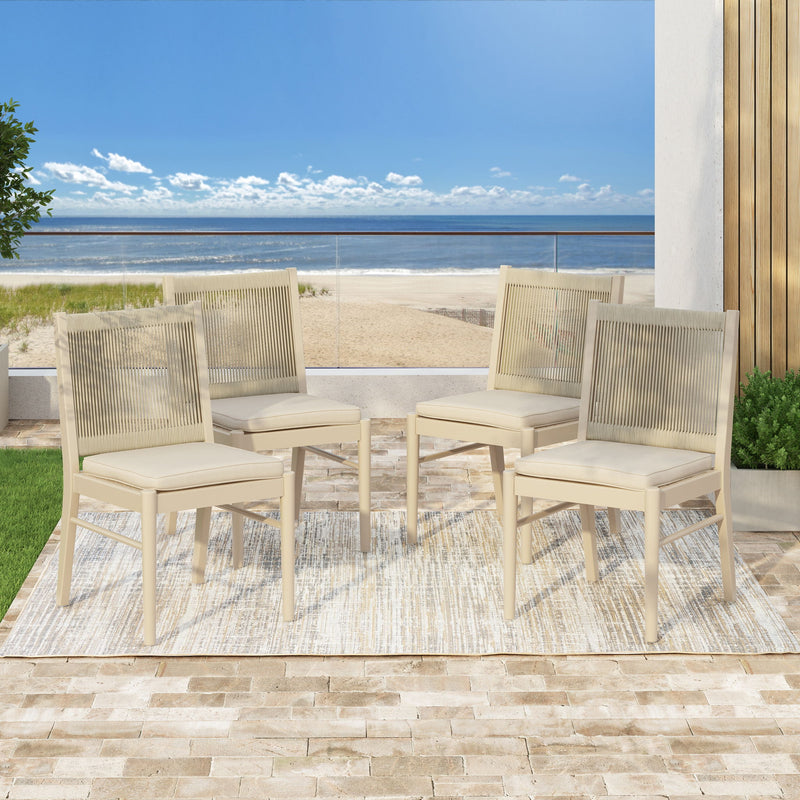 Cordoba - Dining Chair (Set of 2) Comfortable Armless Chairs - Beige - R&R Furniture Gallery (Fountain Valley, CA)