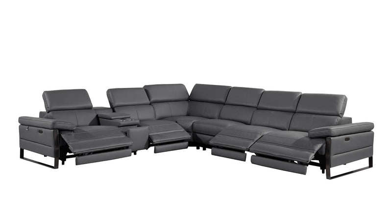 1246 - 7-Piece L-Shaped Modular Power Reclining Sectional With 4 Power Recliners And Power Headrests