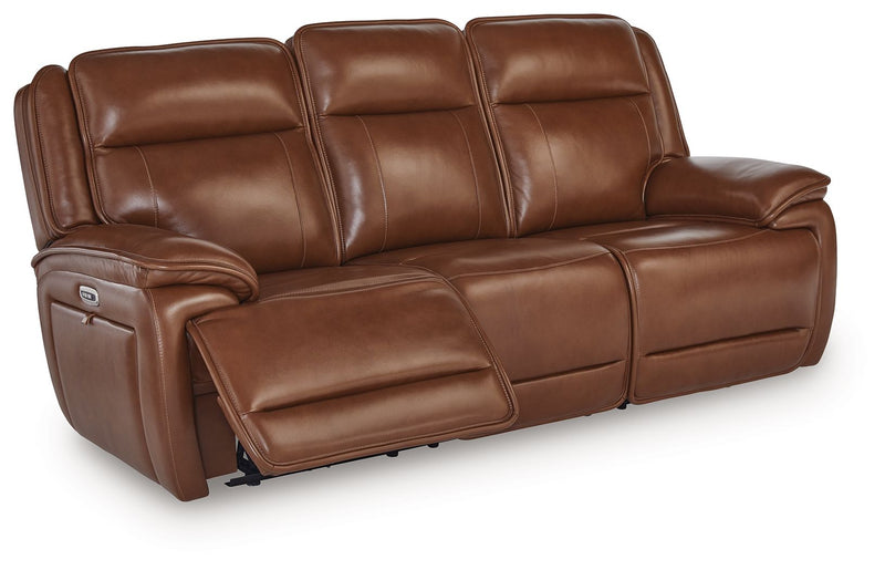 Healy Pier - Power Reclining Sofa / Adj Headrest - Chocolate - R&R Furniture Gallery (Fountain Valley, CA)