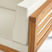 Outdoor Acacia Wood Patio Chair With Fabric Cushion - R&R Furniture Gallery (Fountain Valley, CA)