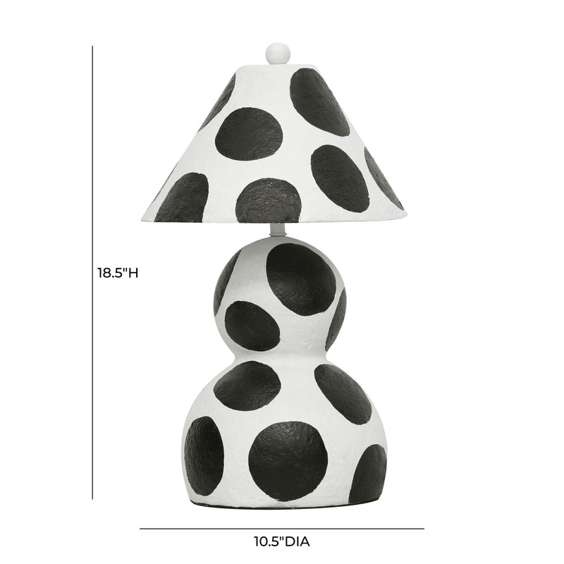 Lerici - Papier Mache Table Lamp - Black And White - R&R Furniture Gallery (Fountain Valley, CA)