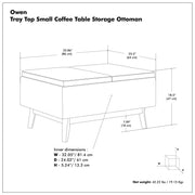 Owen - Tray Top Small Coffee Table Upholstered Storage Ottoman - R&R Furniture Gallery (Fountain Valley, CA)