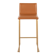 Set of two Lumi Source Mara contemporary upholstered barstools with sleek design and cushioned seats for modern dining or bar areas.