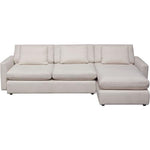 Arcadia 2PC Reversible Chaise Sectional w/ Feather Down Seating in Cream Fabric