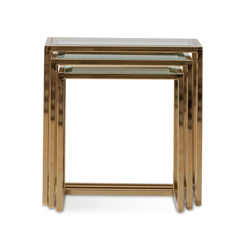 Savannah Breeze - Nesting Tables (Set of 3) - Bright Gold - R&R Furniture Gallery (Fountain Valley, CA)