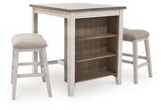 Skempton - RECT DRM Counter TBL Set(Set of 3) - White - R&R Furniture Gallery (Fountain Valley, CA)