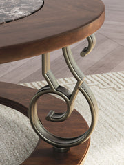 Frallyn - Round Cocktail Table - Dark Brown - R&R Furniture Gallery (Fountain Valley, CA)