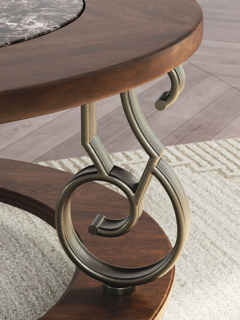Frallyn - Round Cocktail Table - Dark Brown - R&R Furniture Gallery (Fountain Valley, CA)