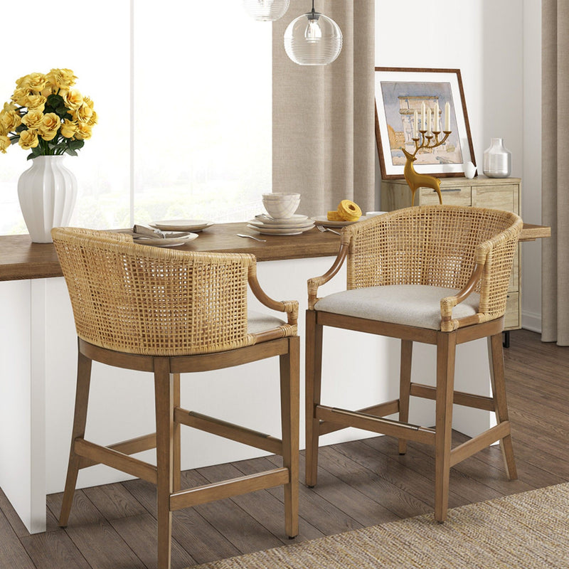 Casual Handcrafted Rattan Counter Stool - R&R Furniture Gallery (Fountain Valley, CA)