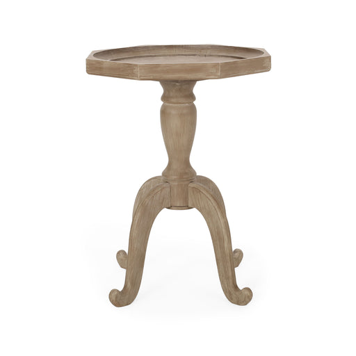 French country accent table with spider leg design in natural wood and white finish, by Noble House, showcasing elegant craftsmanship.