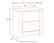 Bellaby - One Drawer Night Stand - Whitewash - R&R Furniture Gallery (Fountain Valley, CA)