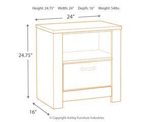 Bellaby - One Drawer Night Stand - Whitewash - R&R Furniture Gallery (Fountain Valley, CA)