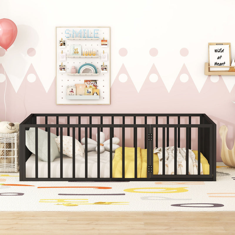 Metal Floor Bed Frame With Fence And Door - R&R Furniture Gallery (Fountain Valley, CA)