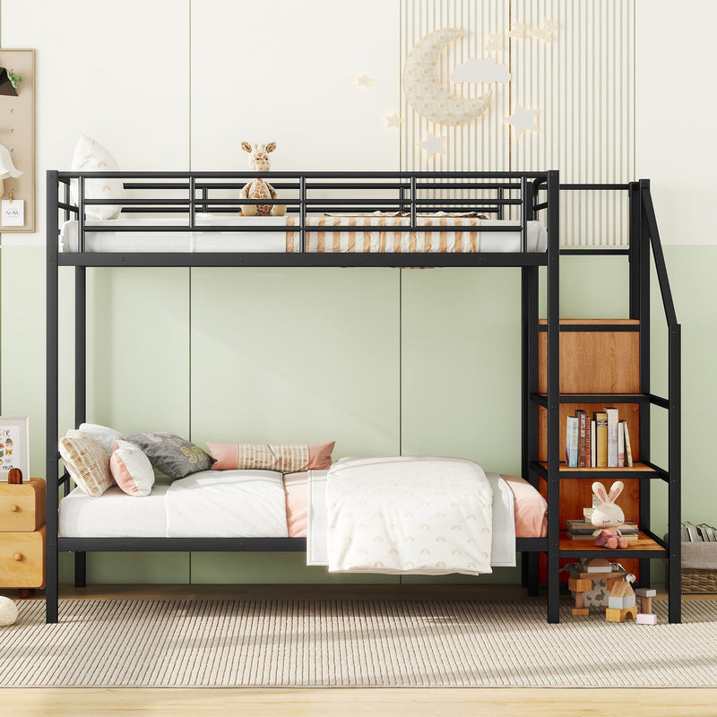 Bunk Bed With Lateral Storage Ladder And Wardrobe - R&R Furniture Gallery (Fountain Valley, CA)