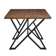 Industrial Style Indoor Dining Table With Metal Legs - Walnut / Black - R&R Furniture Gallery (Fountain Valley, CA)
