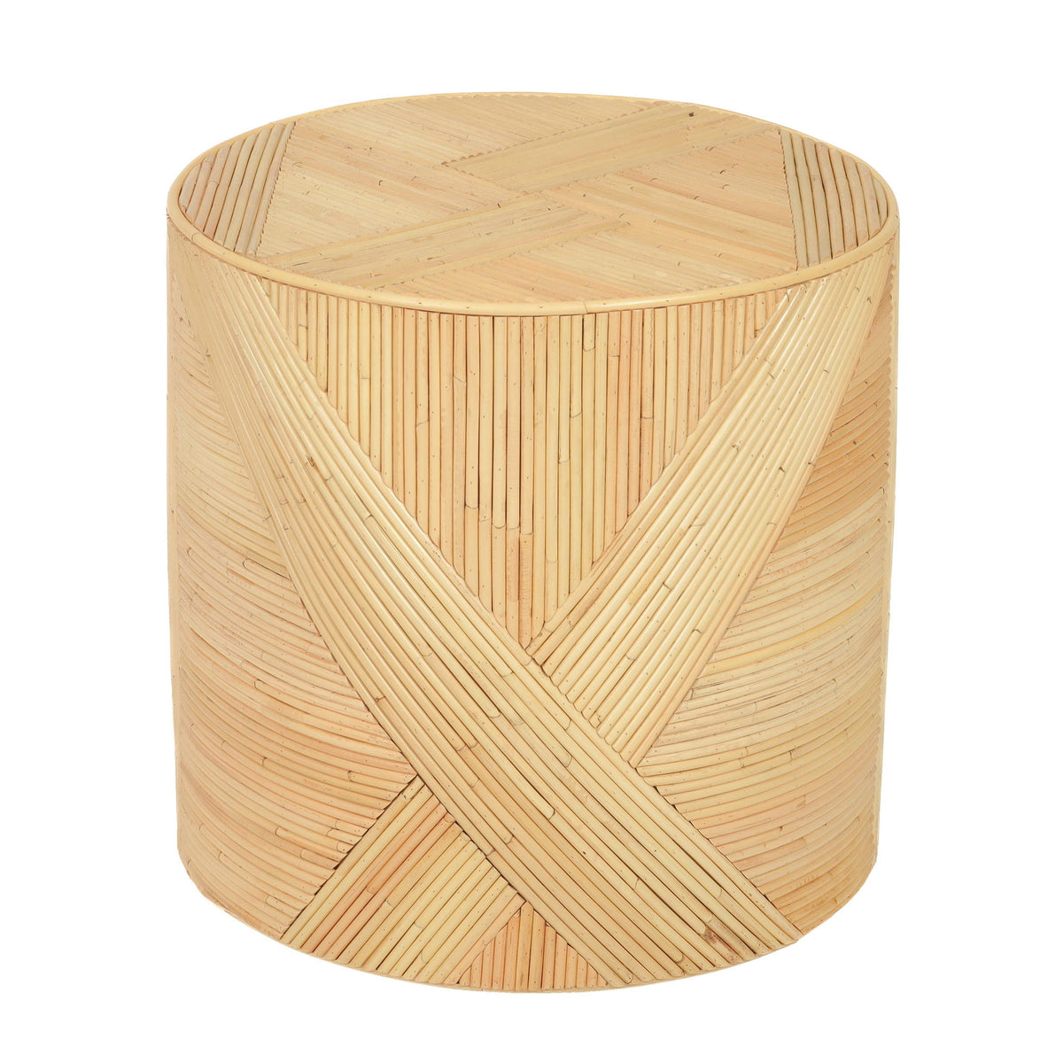 Matea - Rattan Cross Side Table - Natural - R&R Furniture Gallery (Fountain Valley, CA)