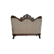 Devayne - Loveseat With 4 Pillows (Same Lv01583) - Pattern Fabric & Dark Walnut - R&R Furniture Gallery (Fountain Valley, CA)