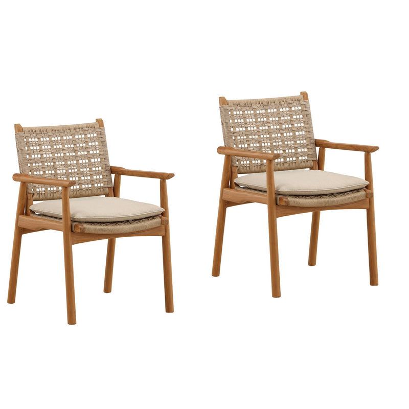 Alea - Outdoor Dining Chair (Set of 2) - Natural And Beige