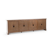 Classic Home Elmer 8-door buffet cabinet in Shoreline Wash with a rustic wood finish and ample storage space.