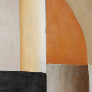Western Hemisphere - Hand Painted Canvas - Black / Brown / Gray / Orange