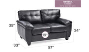 Comfortable stationary loveseat with padded arms from Glory Furniture, featuring plush upholstery and a modern design.