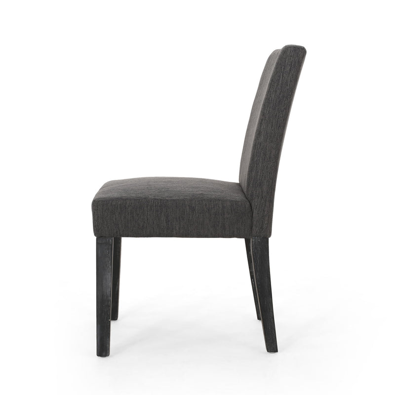 Contemporary Noble House dining chair with upholstered seat and tapered wood legs, modern and stylish for dining rooms.