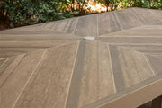 Laguna Heights - Rectangular Dining Table With Umbrella Option - Beige - R&R Furniture Gallery (Fountain Valley, CA)