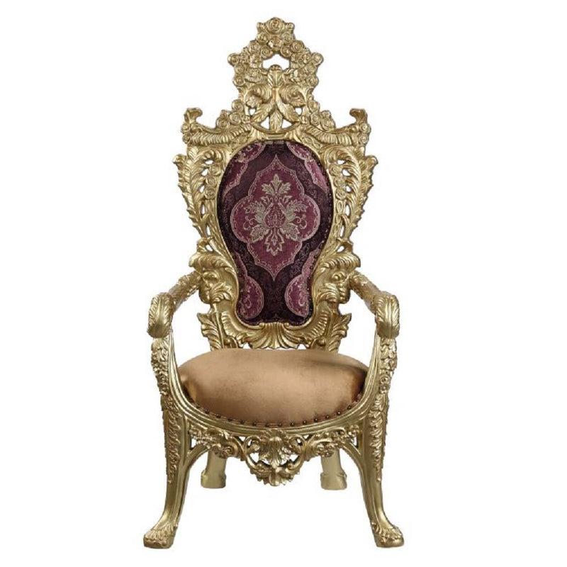 Bernadette - Arm Chair (Set of 2) - Pattern Fabric & Gold - R&R Furniture Gallery (Fountain Valley, CA)
