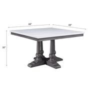 Yabeina - Square Dining Table - Marble Top Top & Gray Oak - R&R Furniture Gallery (Fountain Valley, CA)