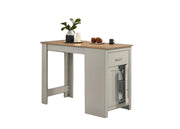 Lilola Home Alonzo small space counter height dining table with cabinet, drawer, and two ergonomic counter stools in set of 3.