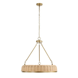 Ladakh - 9 Light Round Wicker Pendant - Gold