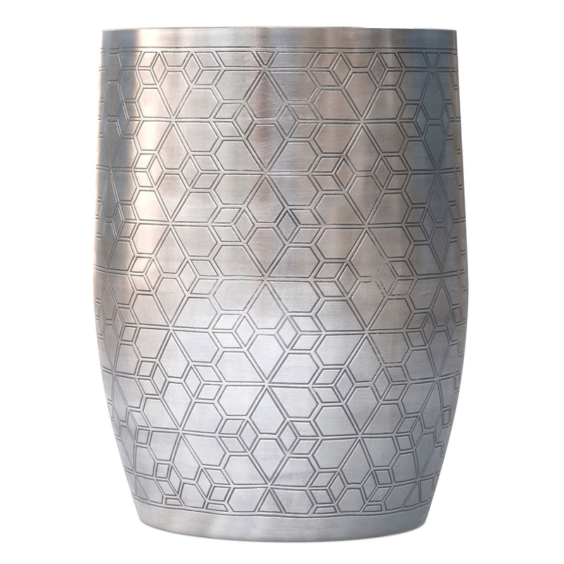 Johnsen - Geometric Pattern Accent Table - Antique Silver - R&R Furniture Gallery (Fountain Valley, CA)