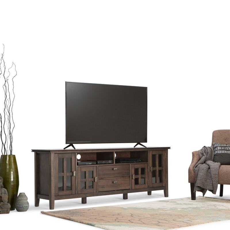 Artisan - TV Media Stand - Natural Aged Brown - R&R Furniture Gallery (Fountain Valley, CA)
