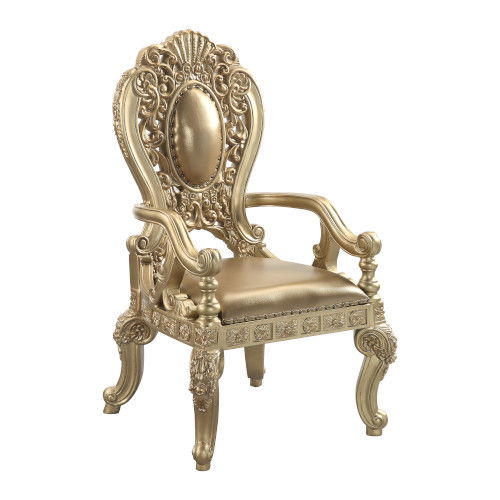 Seville - Arm Chair (Set of 2) - Synthetic Leather & Gold - R&R Furniture Gallery (Fountain Valley, CA)