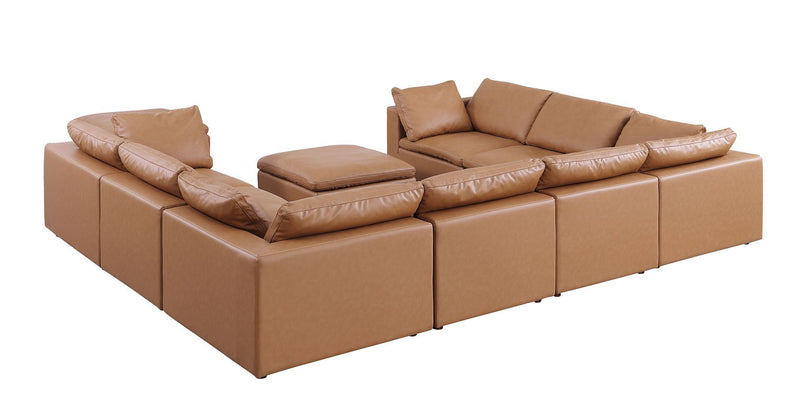1100 - 9-Piece U-Shaped Sectional In Top-Grain Italian Leather