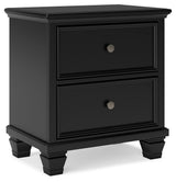 Lanolee - Two Drawer Nightstand - Black - R&R Furniture Gallery (Fountain Valley, CA)