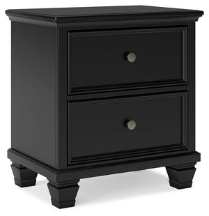 Lanolee - Two Drawer Nightstand - Black - R&R Furniture Gallery (Fountain Valley, CA)