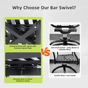 Modern Outdoor Patio Bar Set, Rounded Square Table & Bar Chairs, Non Rust Frame, Tapered Legs, Sunbrella Cushion - R&R Furniture Gallery (Fountain Valley, CA)