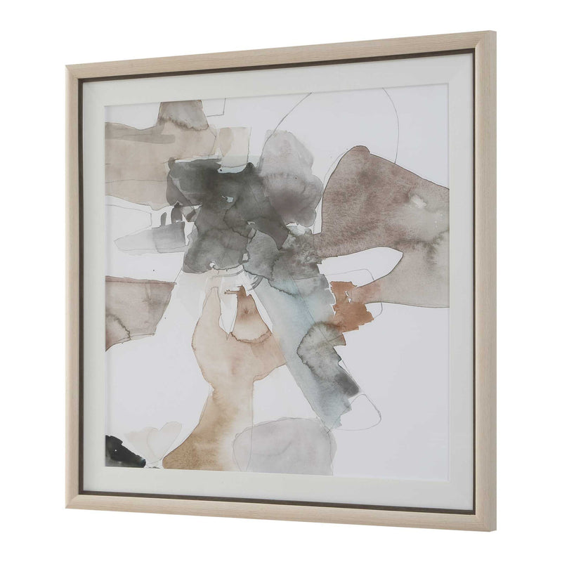 Cohesion - Framed Abstract Print - Black / Blue / Gray / Orange
