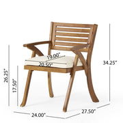 Dining Chair With Water Resistant Cushion - Teak - R&R Furniture Gallery (Fountain Valley, CA)