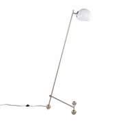 Lumi Source Eileen contemporary floor lamp with nickel finish and white lampshade, standing tall with modern design.