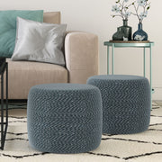 Bayley - Versatile Round Braided Pouf - R&R Furniture Gallery (Fountain Valley, CA)