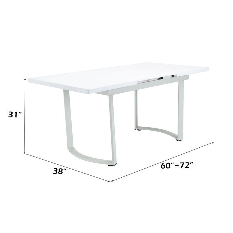 Palton - Dining Table - High Gloss White - R&R Furniture Gallery (Fountain Valley, CA)