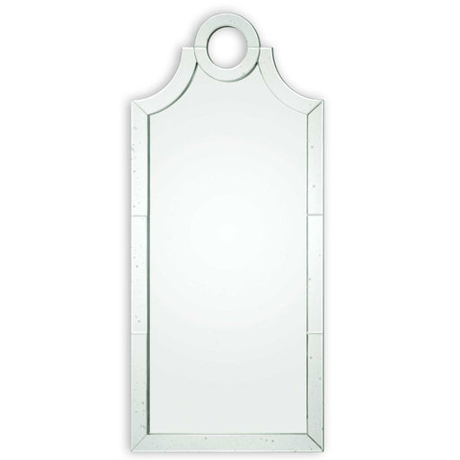 Uttermost Acacius Pearl Silver arched wall mirror with elegant silver finish and curved frame, suitable for modern interior decor.